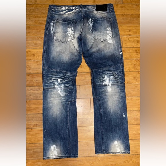 PRPS BARRACUDA MOTO STYLE DISTRESSED PAINT SPLATTER JEANS 38 - 38/33 - Picture 4 of 7